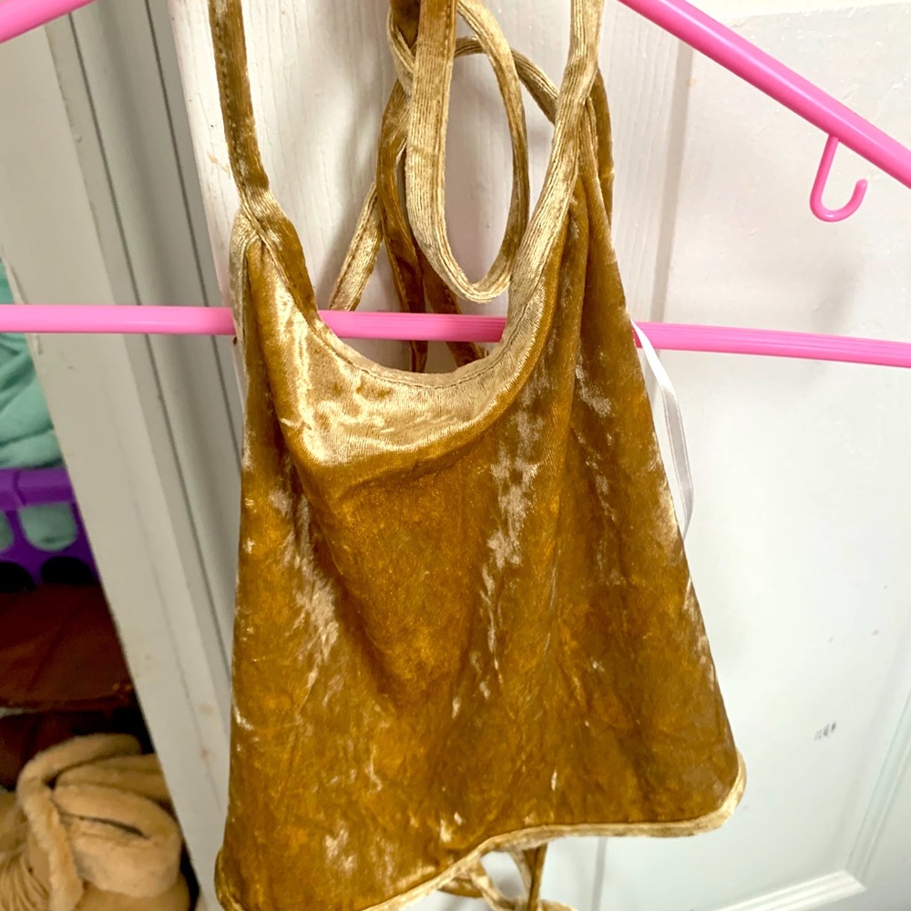Gold Velour crop top